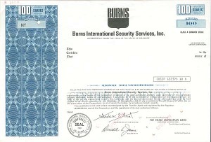 Burns International Security Services, Inc - Stock Certificate